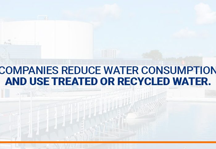 Companies reduce water consumption and use treated or recycled water